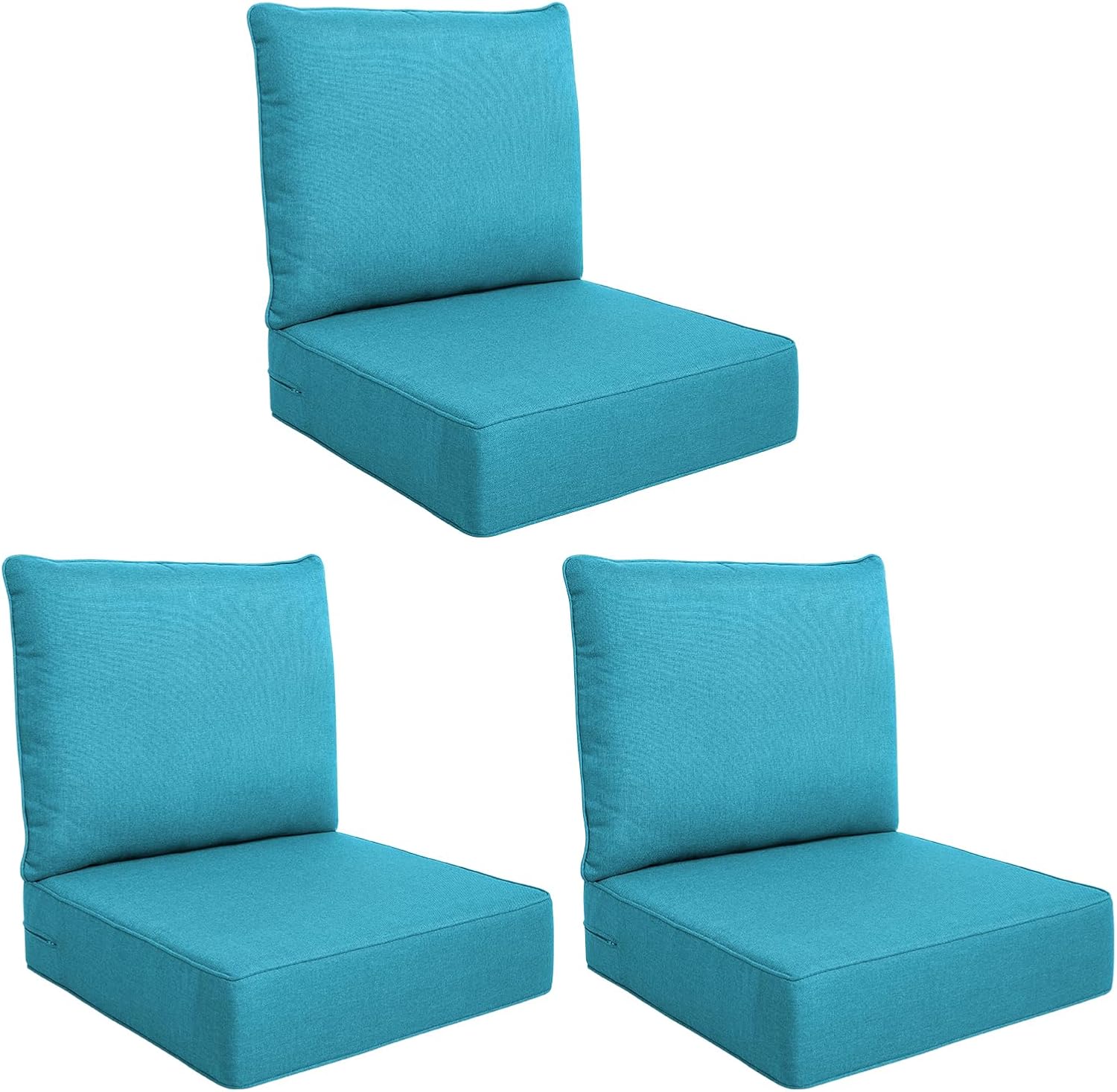 Luxury Outdoor Seat Cushion Set-24 x 24 x 6 Inch Outdoor Chair Cushions Set of 2 with Water Resistant & Removable Cover Outdoor Cushions for Patio Furniture Chair Sofa Couch