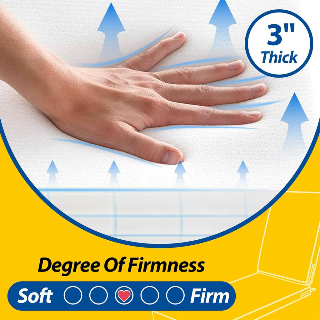 AAAAAcessories Outdoor Chaise Lounge Cushions, Waterproof, Fade-Resistant Patio Furniture Replacement Cushions, 80" x 26" x 3", Gray