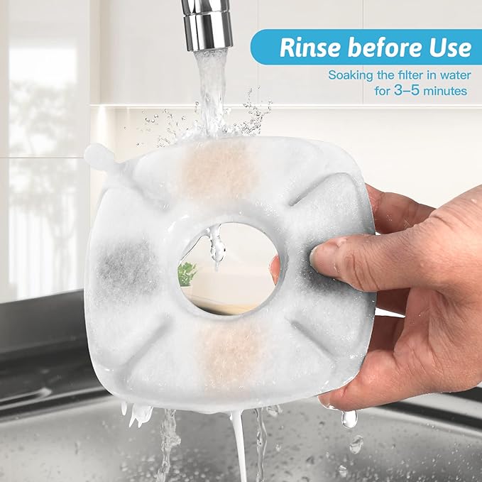 28 Pcs Cat Water Fountain Replacement Filters-14 Pack Water Fountain Filters 14 Pack Pre-Filter Sponges, Pet fountain replacement filters Fit for 95oz/2.8L Cat Pet Fountain, white + black