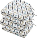 idee-home Outdoor Chair Cushions Set of 4, Thick 17" x 17" x 3" Outdoor Seat Cushions Patio Furniture Waterproof with Ties, Dining Pads