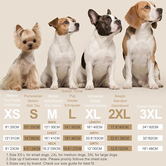 XPUDAC 4 Pieces Dog Pajamas for Small Dogs Boy Girl Soft Stretchy Pjs Onesies Puppy Clothes for Dog Cat Pet Outfits, Small