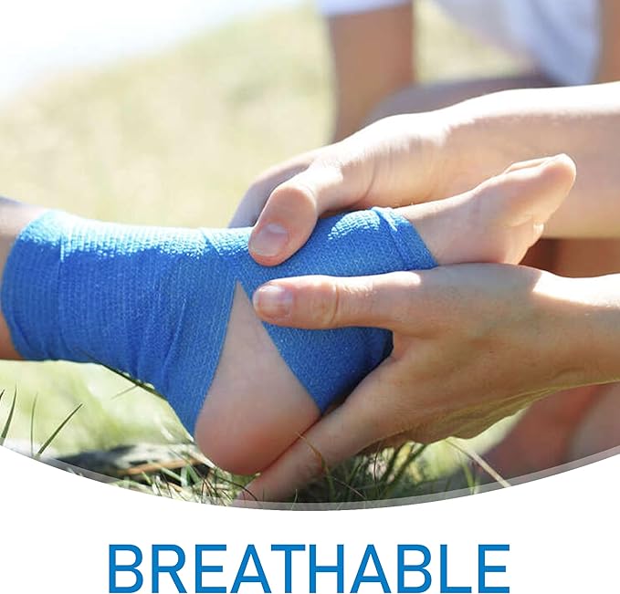 9 Pack Self Adhesive Bandage Wrap 4 Inch x 5 Yards Self-Adherent Elastic Cohesive Wrap Non-Woven Breathable Bandage,Vet Wrap for Stretch Athletic, Sports, Wrist, Ankle (Mix)