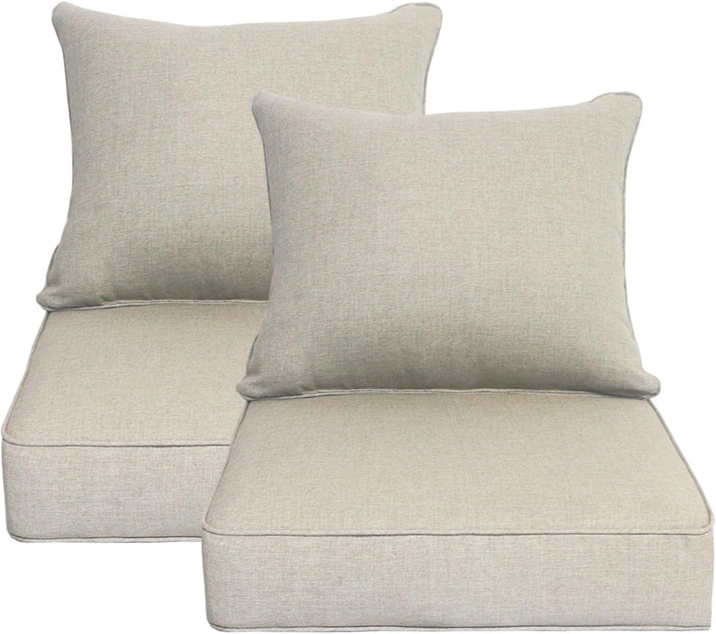 Outdoor 22x24 Inch Deep Seat Patio Cushion Set Outdoor Chair Cushions with Fade Resistant and Removable Cover for with Most Patio Furniture and homedepot Furniture Riverbed 2Sets