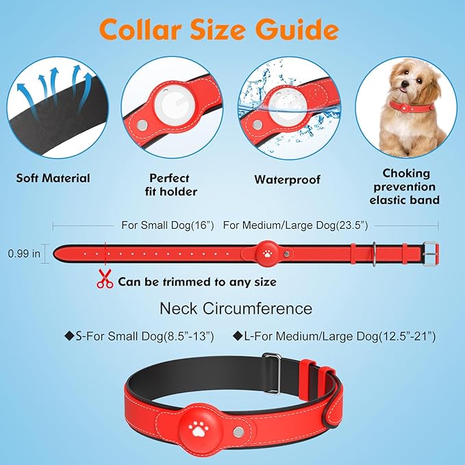 BONSO 2-in-1 GPS Tracker for Dogs: Smart Collar with Real-Time Location, No Monthly Fee, Unlimited Range (iOS Only) GPS Tracker Dog Collar- Ideal for Small, Medium Large Dogs(Tracker Included)