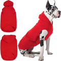 IECOii Warm Dog Hoodie for Large Dogs, Extra Large Dog Hoodie Fleece Vest with Leash Hole & Pocket, Big Dogs Sweatshirt for Giant Breed, Pullover Sleeveless Great Dane Sweater, Red, 4XL
