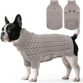 SAWMONG Dog Sweater, Dog Sweaters for Medium Dogs Girls Boys, Pullover Turtleneck Knitted Doggy Sweatshirt, Cold Weather Pet Clothes（Grey, Medium