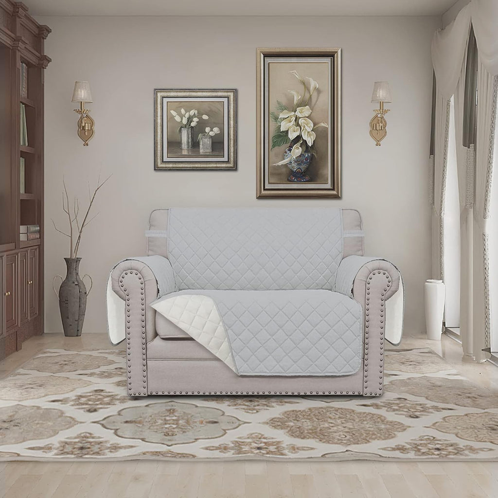 Easy-Going Oversized Chair Sofa Slipcover Reversible Sofa Cover Water Resistant Couch Cover Furniture Protector Cover with Elastic Straps for Pets Dog (Oversized Chair, Light Gray/Ivory)