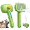 ROJECO 3-in-1 Pet Steam Brush for Cats&Dogs - Detangling Comb with Adjustable Mist, Handheld Deshedding Grooming Tool for Long/Short Hair, Massage Brush & Shedding Control Gift,Cordless (Green)