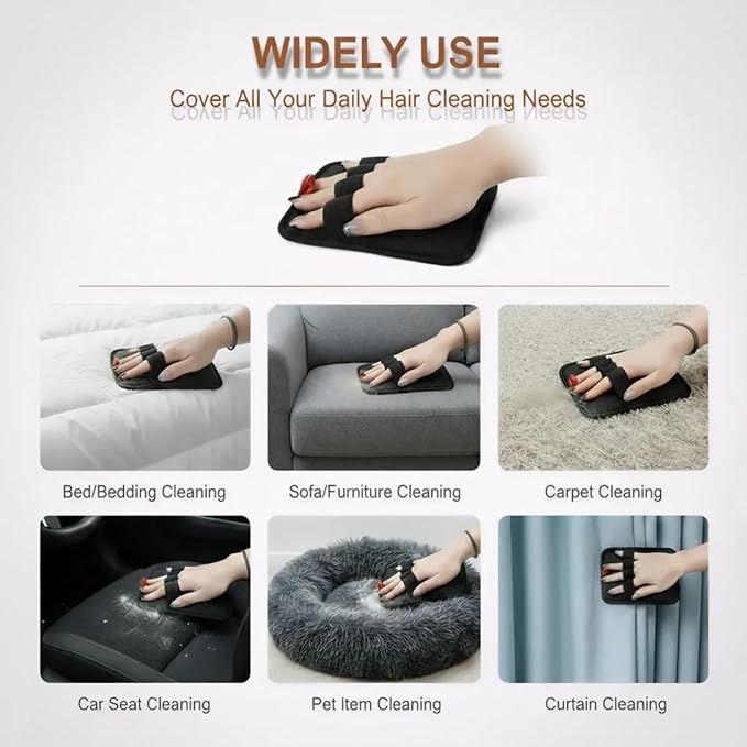 Pet Hair Removal Glove Upgraded Reusable 4-Finger Electrostatic – Magic Grooming Brush for Cats & Dogs, Remove Fur & Lint from Clothing, Carpet, Couch, Furniture & Car Seat