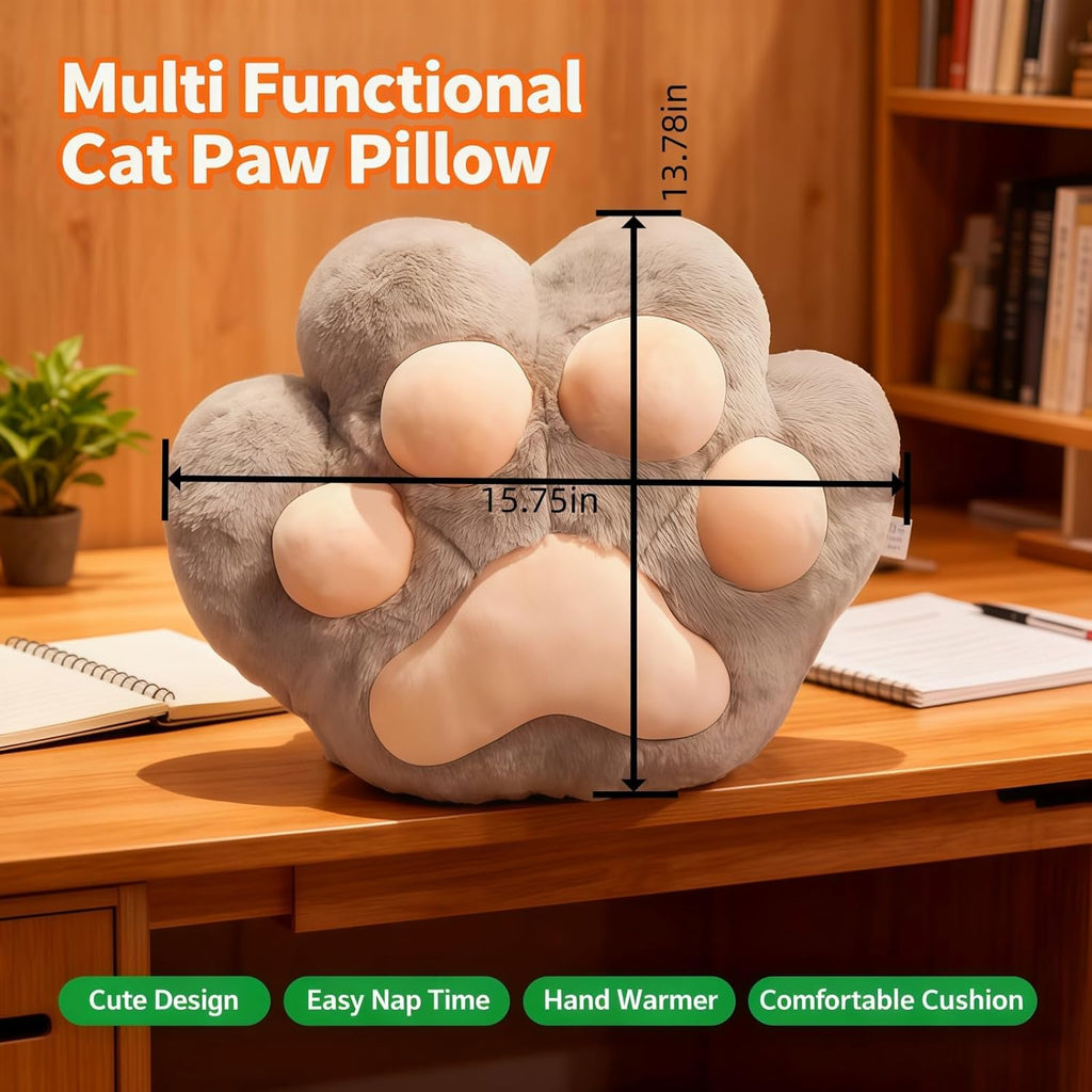 RYOLOY Cat Paw Warm Hand Pillow,with 67 * 39Inch Travel Blanket,3 in 1 Travel Pillow and Blanket Set,for Car Office Camping Essentials.