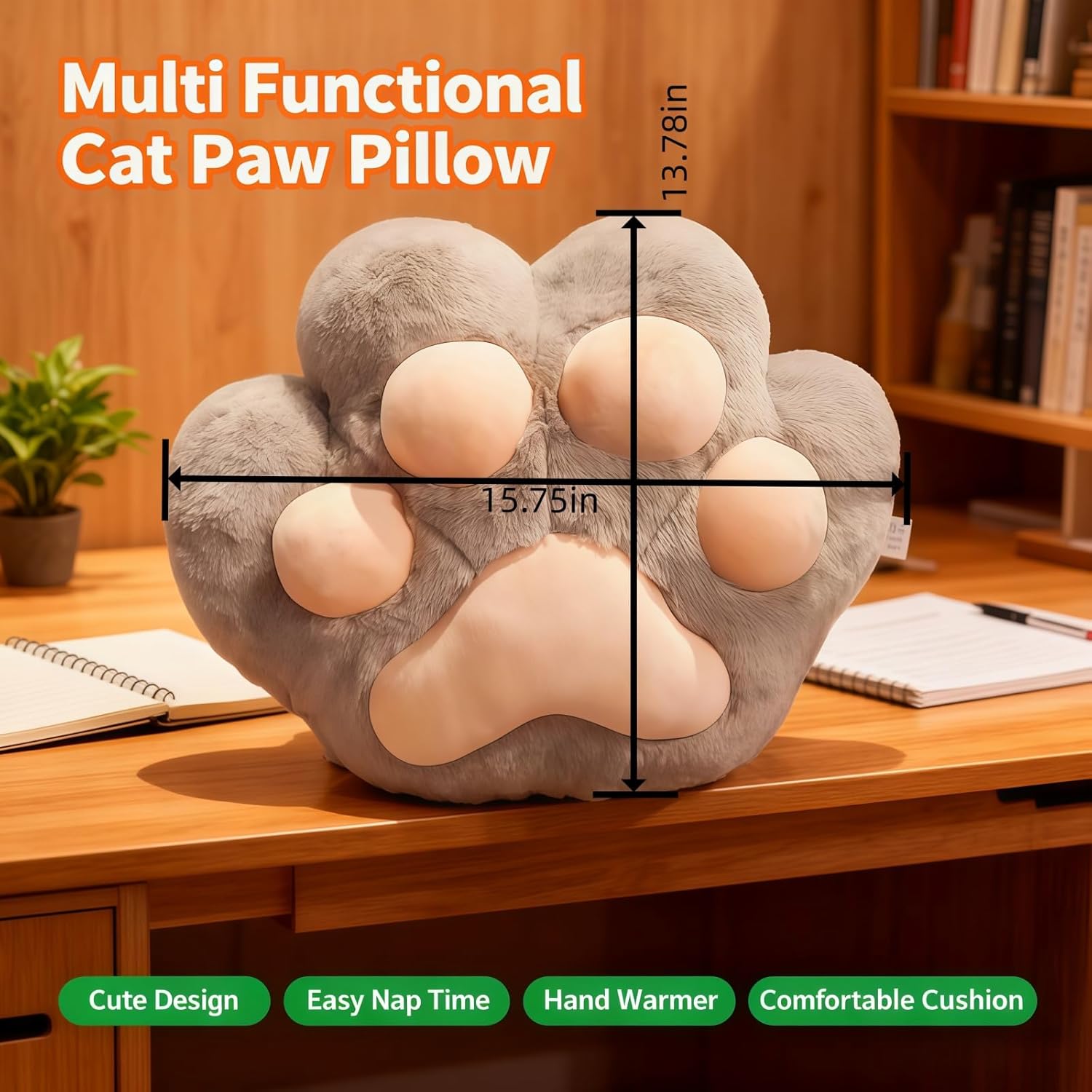 RYOLOY Cat Paw Warm Hand Pillow,with 67 * 39Inch Travel Blanket,3 in 1 Travel Pillow and Blanket Set,for Car Office Camping Essentials.