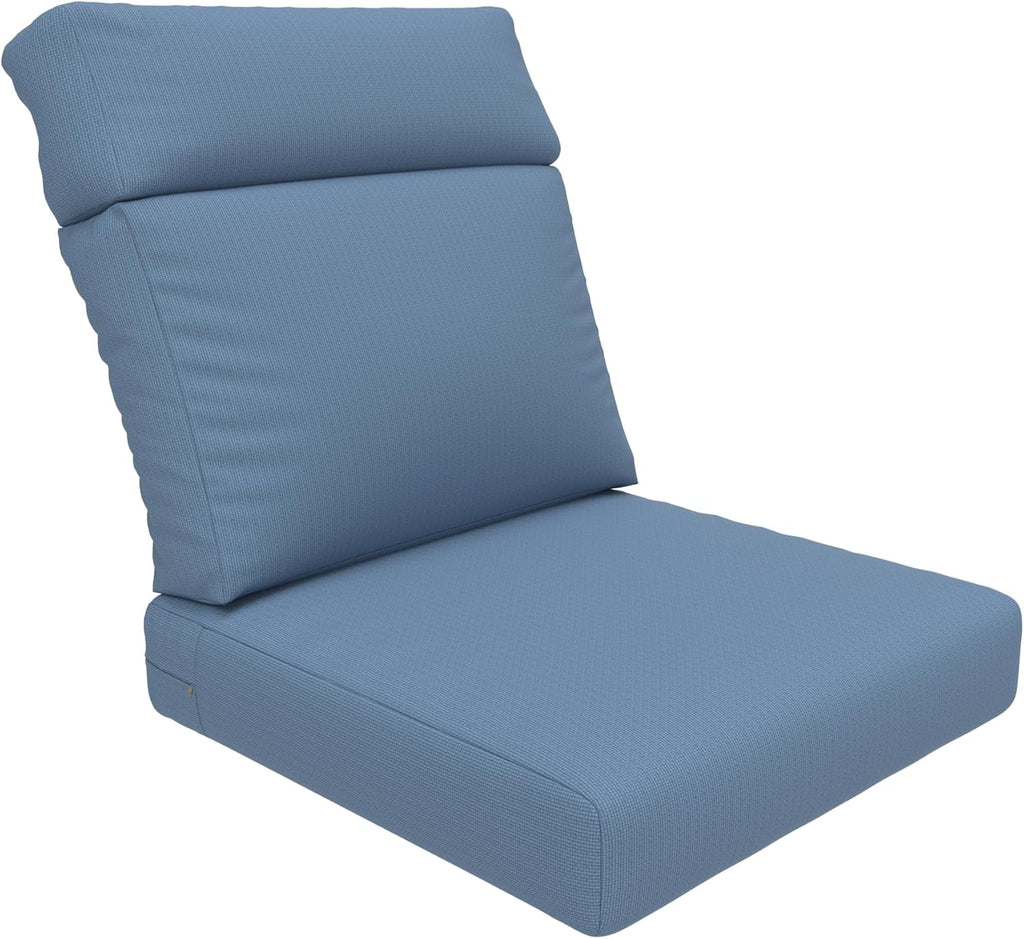 Covers & All CoverRite Rectangle High Back Chair Cushion, 600 Denier, Foam Seat and Poly Fill Back Outdoor High Back Chair Cushions, Water, UV and Fade Resistant for Patio High Back Chair Cushions