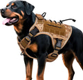 Heavy-Duty Tactical Dog Harness for Large Dogs, No Pull Adjustable Reflective Pet Vest with Molle System, K9 Military-Grade Control for Service Training, Outdoor & 10+ Breeds, Khaki Camo, X-Large