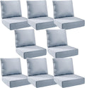 6" Thick Outdoor Cushions 24x24x6, 8-Set Deep Seat Patio Cushions with Removable Cover, Waterproof & Fade Resistant Replacement for Wicker Chair, Loveseat, Sofa - Baby Blue