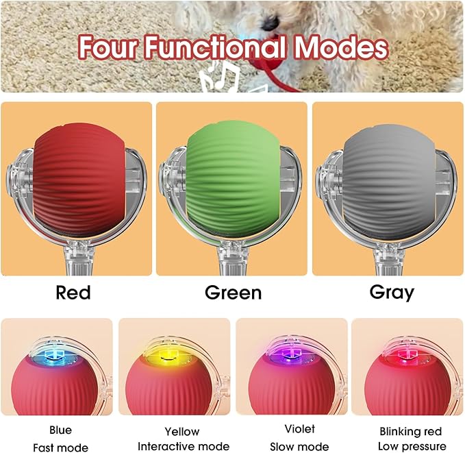 Interactive Cat Toys Ball,Movable Cat Toys, Smart 360° Automatic Rolling Pet Ball, USB Rechargeable, Ideal Christmas Halloween Pet Gift, Relieves Boredom for Indoor Cats