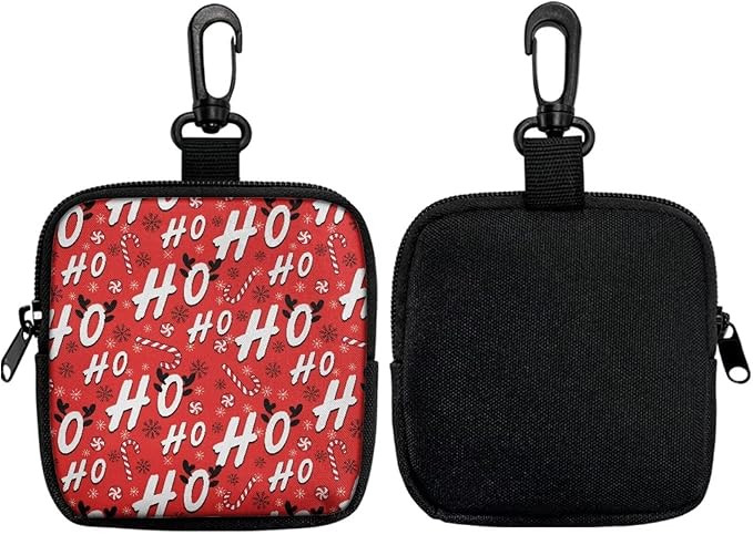 KEIAHUAN Christmas Dog Treat Pouch Small Bag Portable Training Walking Treat Bag for Puppies with Clasp Christmas Hohoho Hand Free Pet Snack Bag for Walking Hiking Traveling