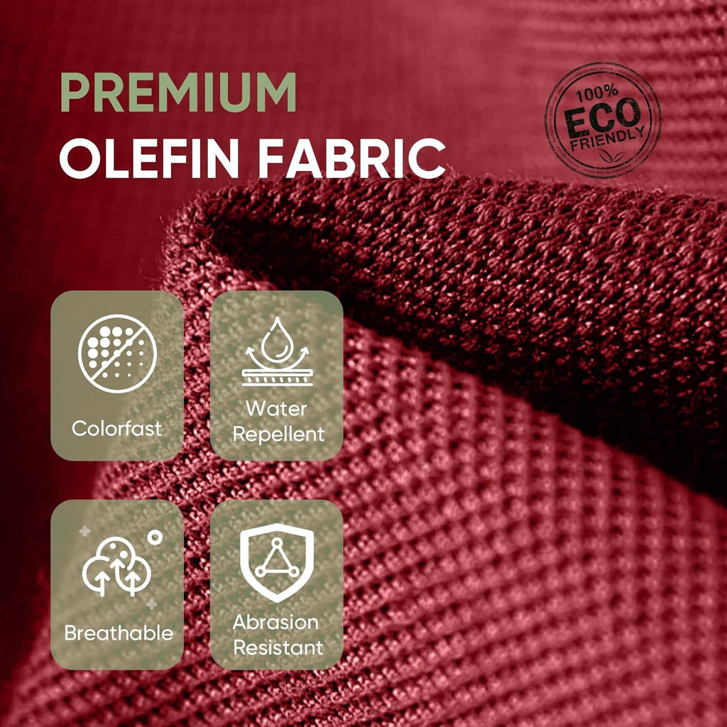 Outdoor Chair Cushion Set, 25 x 22.4 Deep Seat Cushion, Patio Chair Cushions for Outdoor, Include 1 Seat Cushion and 1 Back Cushion, Red