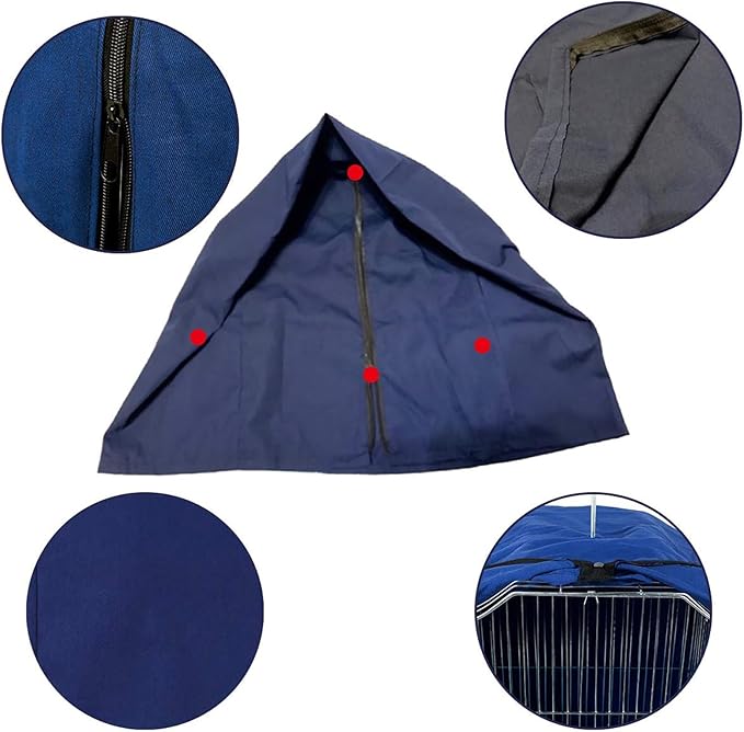 QBLEEV Bird Parrot Cage Cover Shade, Blackout Birdcage Covers, Windproof Light-Proof Sleep Reduces Distractions Night Accessories Cloth Without Cage-12.6x13x17.7in (LxWxH)