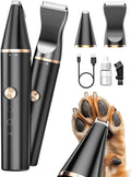 oneisall 2 Speed Cat Clippers with Double Blades, Rechargeable Cordless Small Cat Paw Trimmer, Low Noise for Trimming Dog's Hair Around Paws, Eyes, Ears, Face, Rump (Black)