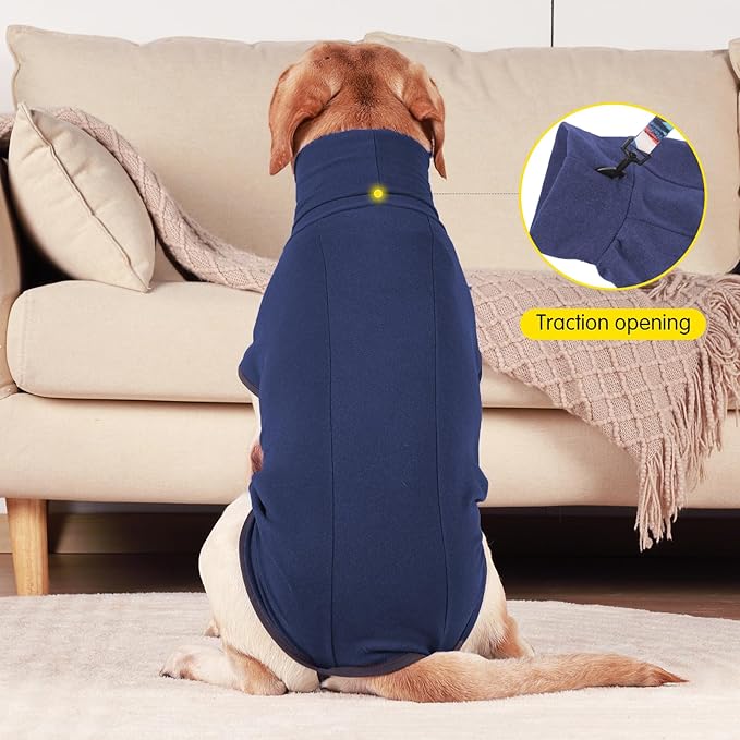 Dog Sweater Pullover Cold Weather Vest for Dogs Dog Sweatshirt & Jacket for Indoor and Outdoor Use (XXX-Large, Navy Blue)
