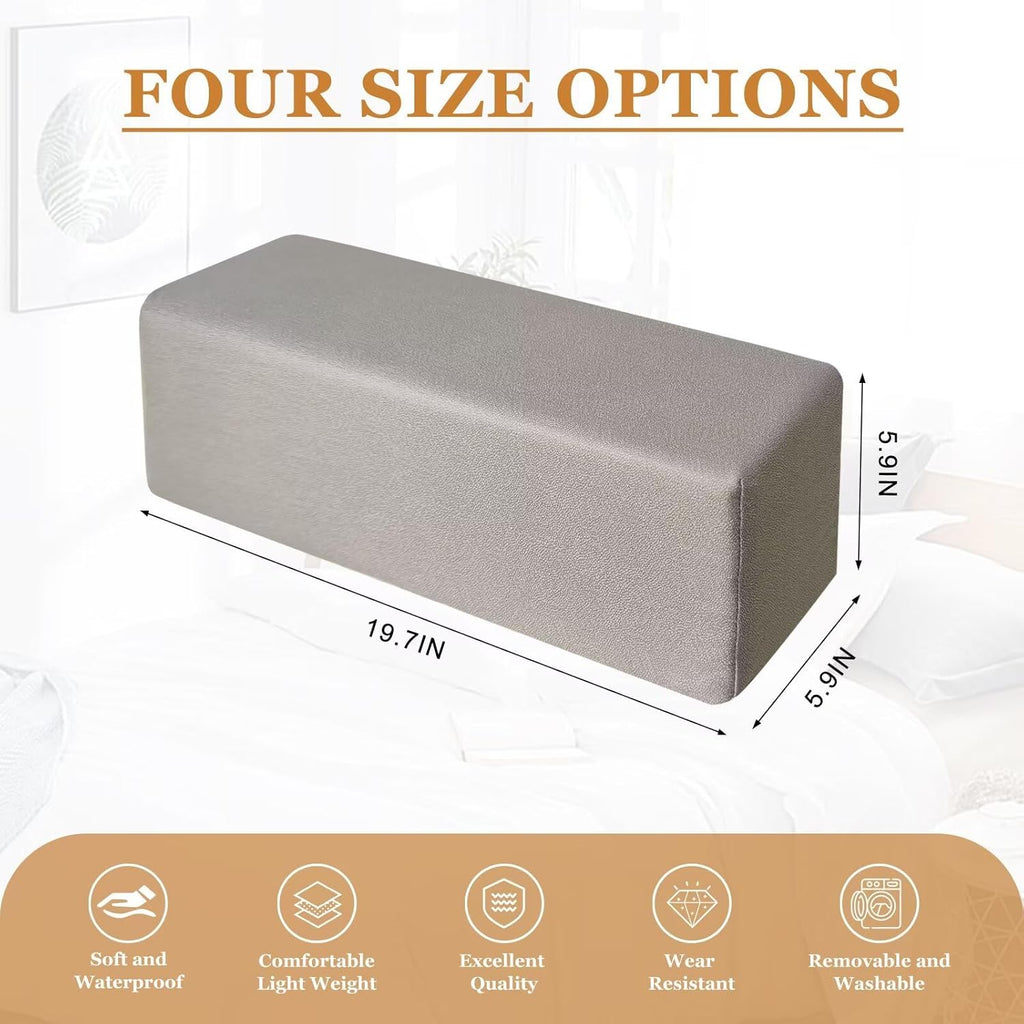 2 Pack Couch Arm Rest Pillow, Leatharie Waterproof Cover, High Density Foam Armrest Cushion, Headboard Cushion Elbow Support for Sofa Bed and Armchair,Sapphire,6x6x20in