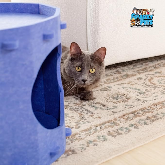 Tess & Liza Felt Cat Cave – Cozy Hideaway for Cats & Kittens | Eco-Friendly Felt Cat House | Durable & Spacious Cat Bed for Large Cats | Stylish Indoor Pet Furniture by Snarky Pets™ Pink