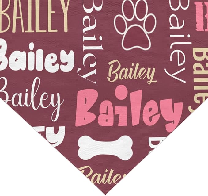 Personalized Dog Bandanas Custom Neckwear Name Button Anti-loosening Dog Scarf Triangle Bibs Kerchief Pet Costume Accessories for Small Medium Large Dogs Cats Pets Birthday-Red