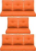 8-Piece Outdoor Patio Cushion Set - Fade & Water Resistant with Removable Olefin Cover, 22x24x4 Inch Memory Foam Cushions for Wicker Sectional Sofa – Orange/Buckle