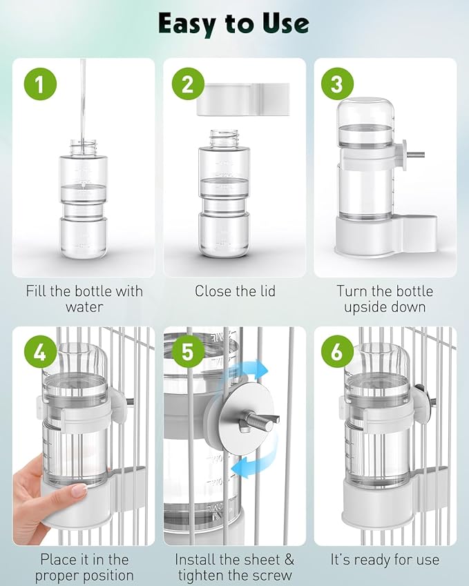 Pawfly Bird Water Dispenser, Automatic Water Feeder, Plastic Cage Water Dispenser, White Parrot Waterer for Small Parakeet Cockatiel Budgie Lovebirds (Not Fit for Food Feeding)