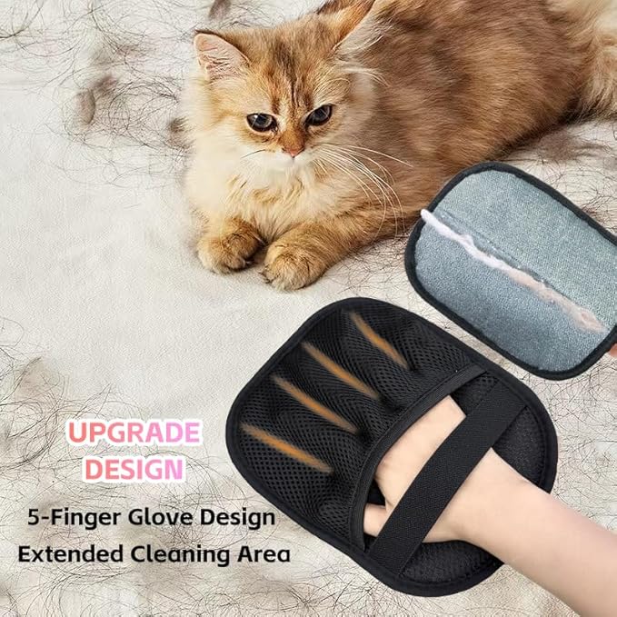 3 Packs Pet Hair Removal Glove,Pet Hair Remover for Cat & Dog,New Upgraded Electrostatic Gloves Pet Hair,Reusable Electro Static Pet Hair Remover Electrostatic Gloves for Furniture,Couch (3 Packs)