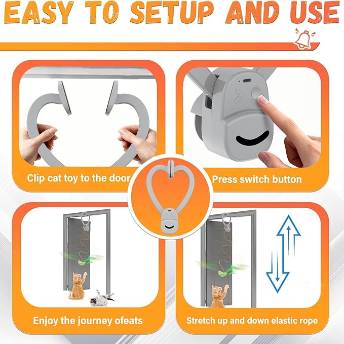 Interactive Cat Toys for Indoor Cats Automatic Electric Flying Bird Feather Mouse Toy - Best Kitten & Adult Cat Enrichment Mouse cat Toy Hanging Electric Kitty Toys for Bored Cats