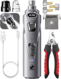 Dog Nail Grinder with 2 LED Lights Powerful 2 Speeds Super Quiet Dog Nail Trimmers with 3 Grinding Wheels Rechargeable Pet Dog Nail Clippers for Large Medium Puppy Dogs Dog Nail File Cat Nail Clipper