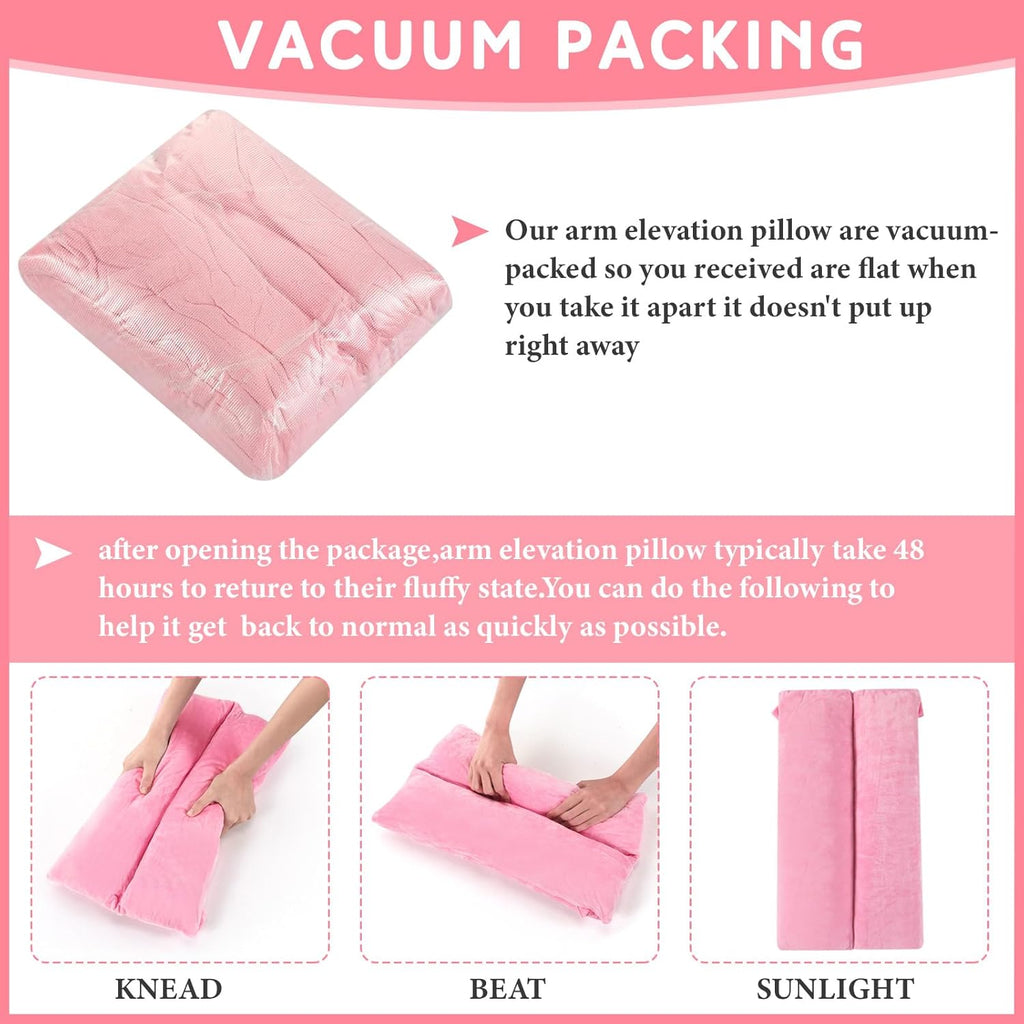 Soaoo Arm Pillows for Adults Pain Relief for Arm Pain Broken Post Surgery Soft Rest Support Pillow Leg Injury(Pink)
