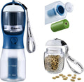 Dog Water Bottle with Food Container & Poop Bag Holder, Travel Water Bowl, Portable Pet Dispenser, Dog Gifts Stuff Accessories Items, Puppy Essentials for Yorkie Chihuahua Walking Hiking