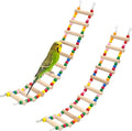 11-Step Bird Ladder Bridge,21.26 x 3.15 inch Raw Wood and Edible Dye,2 Pieces Pet Hamster Climbing Ladder Swing Toys Suitable for Small to Medium Birds,Bird Cage Accessories (11 Ladders -2pcs)