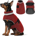 Dog Winter Coat Warm Padded Puppy Jacket Windproof Water Resistant Clothes for Small Medium Large Pets Christmas Sweater Outfit Vest(Red, S)