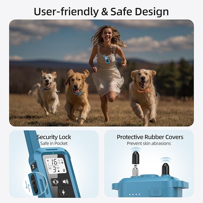 Jugbow Dog Training Collar for 3 Dogs- 4200FT Training Collars with Remote for 5-120 lb Large Medium Small Dogs, Rechargeable Waterproof IPX8 E Collars for Dogs