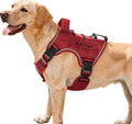 Heavy-Duty Tactical Dog Harness for Large Dogs, No Pull Adjustable Reflective Pet Vest with Molle System, K9 Military-Grade Control for Service Training, Outdoor & 10+ Breeds, Red, Medium