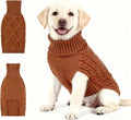 Medium/Large Dog Sweater, Warm Comfy Stretch Dog Winter Coat w/Sleeves & High Neck, Premium Dog Clothes for Labrador-Best for Holidays, Daily Walks XL Brown