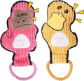 2-Pack Squeaky Dog Toys & Tough Tug of War Set - No Stuffing Chew-Resistant Plush Toys to Keep Them Busy, Best Birthday Gift for Small/Medium/Large Breeds (Ducks & Gorilla)