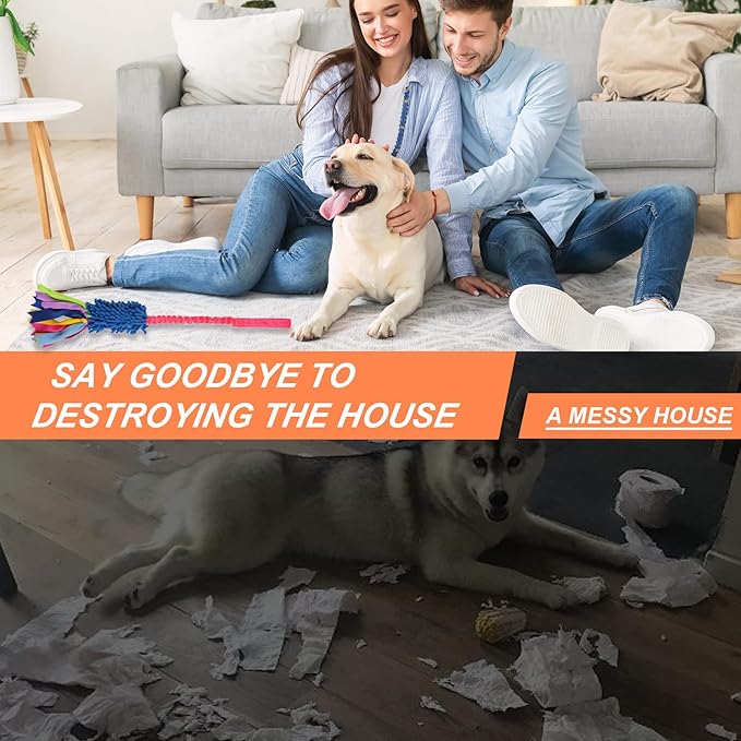 wodoca Dog Tug Toy, Dog Toys for Aggressive Chewers - Strong Squeak Rope Toy, Easy to GRAP Chew Toy for Large Dogs, Puppies, Middle Dogs - Ideal for Training and Play, Hand Made