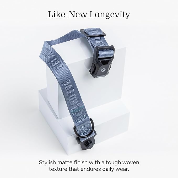 2025 New Edition, Fei & Eve MagEase Dog Collar - Patented Magnetic Buckles | Fur-Safe | Premium 210D Nylon | 450LB Escape-Proof | Adjustable Fit | Large (Dusk Blue)