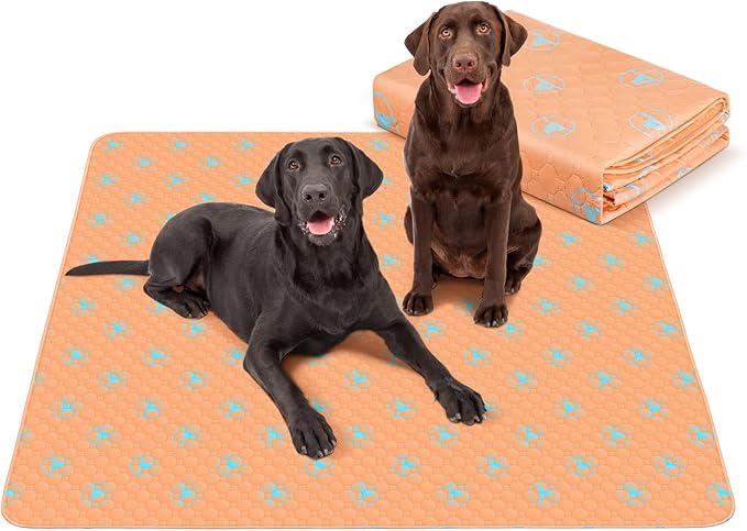 PJYucien Washable Pee Pads for Dogs, 71" x 71" Puppy Pads, Leak-Proof Potty Training Pads for Couch, Crate, Playpen, Bed, Sofa, Square. (Orange)