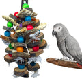 PINVNBY Bird Toys Parrot Toys, Natural Wood Bird Chewing Toys, Parakeet Hanging Toys for African Grey Macaws Cockatoos Eclectus Amazon Small and Medium-Sized Parrot