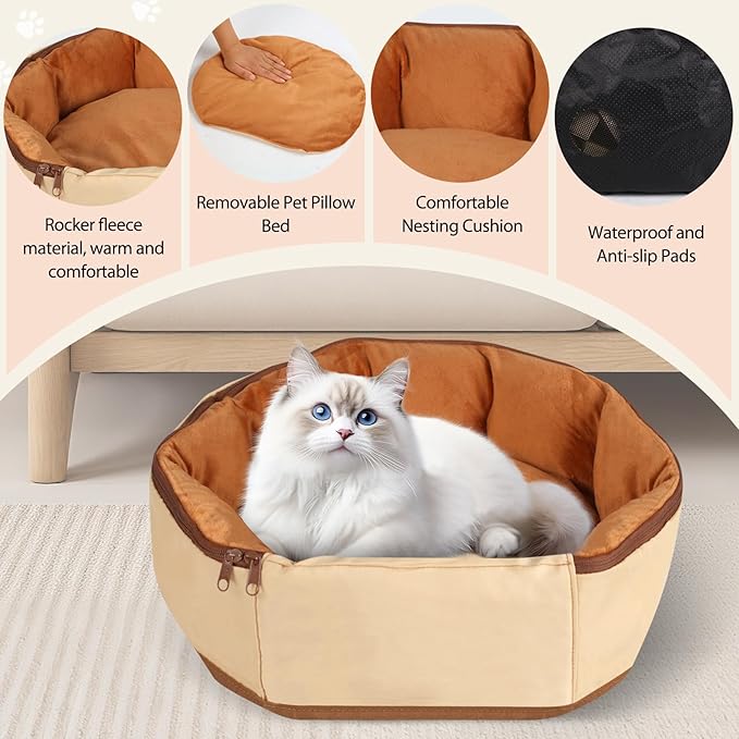 2-in-1 Convertible Pet Sling Carrier & Bed - with Breathable Mesh, Adjustable Strap & Pocket，for Travel, Vet Visit & Home Use, Up to 22lbs