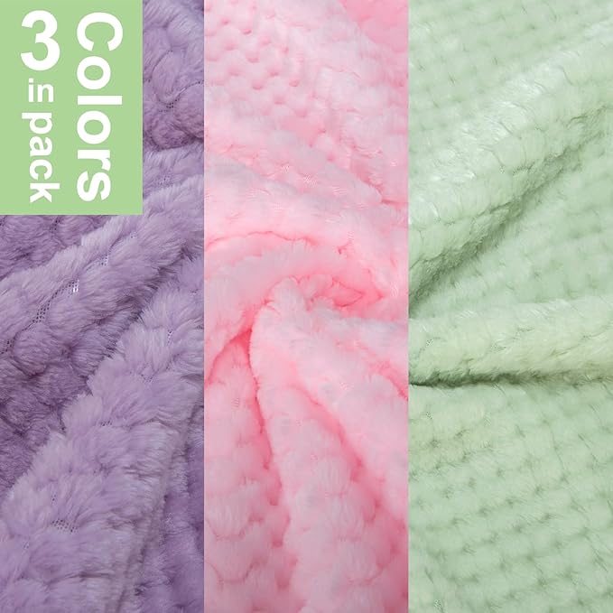 Dog Sweater, 3 Pack Dog Sweaters for Small Medium Dogs or Cat, Warm Soft Flannel Pet Clothes for Dogs Girl or Boy, Dog Shirt Coat Jacket (Large, Pink+Purple+Light Green)