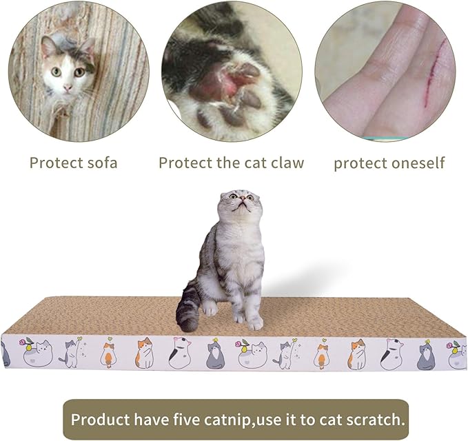 10 Packs cat Scratcher Toys Reversible Scratching Post Board for Indoor Cats Cardboard pad Sleep Play and Grind Claws