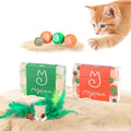 Migipaws Paw Palace Replacements,3 EVA Balls,1 Catnip Ball,2 Coconut Tree Teaser Pole Feather Accessories,Cat Ball Toys