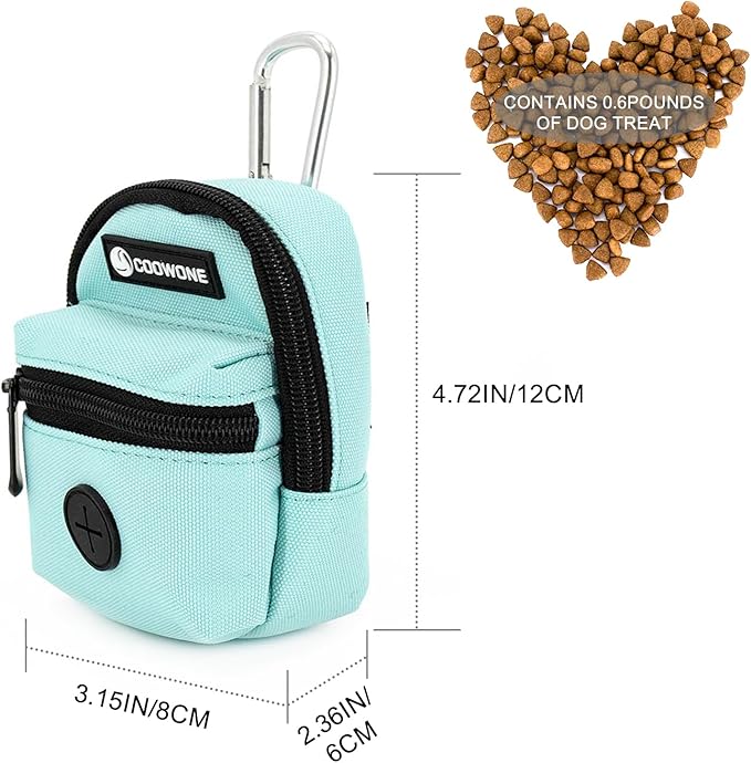 Dog Treat Pouch Dog Poop Bag Holder for Leashes, Pets Snack Container With Inner Small Bag, Puppy Supplies Perfect for Training and Walking - Hands Free Dog Waste Bag Dispenser -Dog Travel Accessories