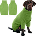 IECOii XXL Dog Sweater,Thermal Knit Big Dog Sweater with Sleeve,Pet Turtleneck Doggy Sweatshirt for Extra Large Dogs Boy Girl,Stretchy Large Dogs Cold Weather Outfit Pitbull Clothes,(Grass Green,XXL)